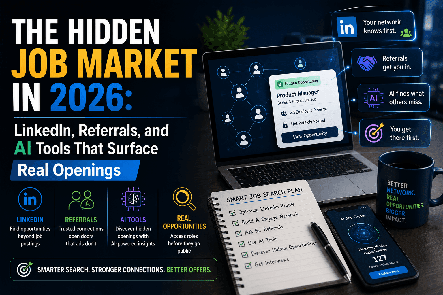 The Hidden Job Market in 2026: LinkedIn, Referrals, and AI Tools That Surface Real Openings